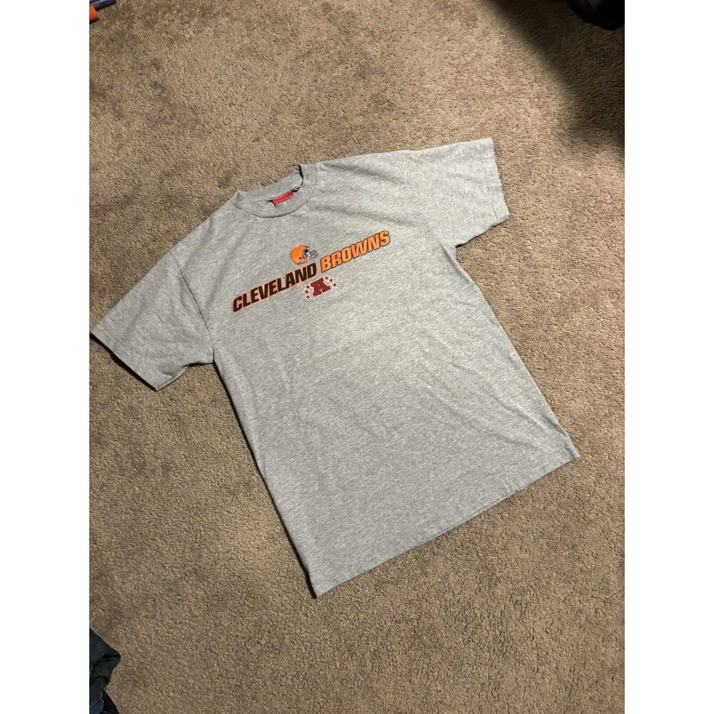 Vintage Men’s Medium Grey / Orange NFL Cleveland Browns Helmet Football T-Shirt